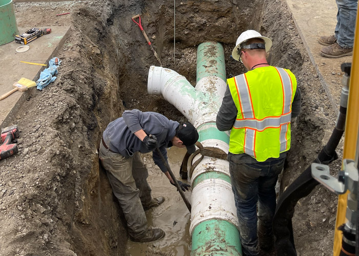 City sewer tie-in from home